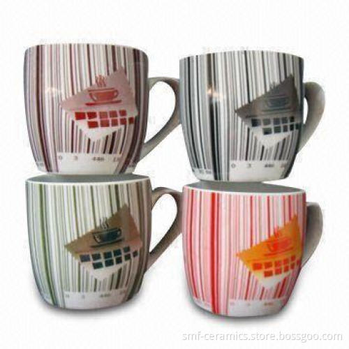 13oz Stoneware Trum Shape Mug with Decal, Available in Various Colors and Designs